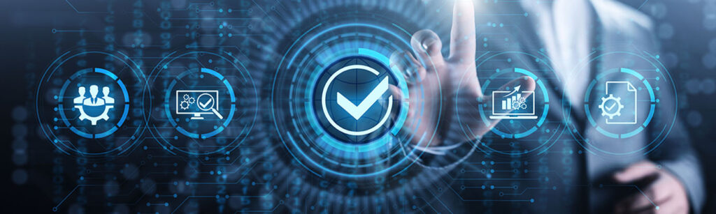 Checkmark with safety icons